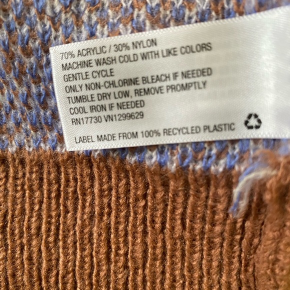 Knox Rose Blue and Brown Patterned Sweater Size M - Picture 5 of 5